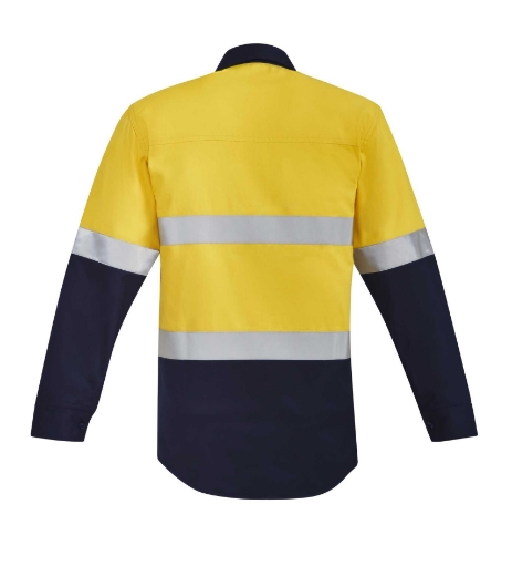 Picture of Syzmik, Mens Orange Flame HRC 2 Hoop Taped Closed Front Spliced Shirt
